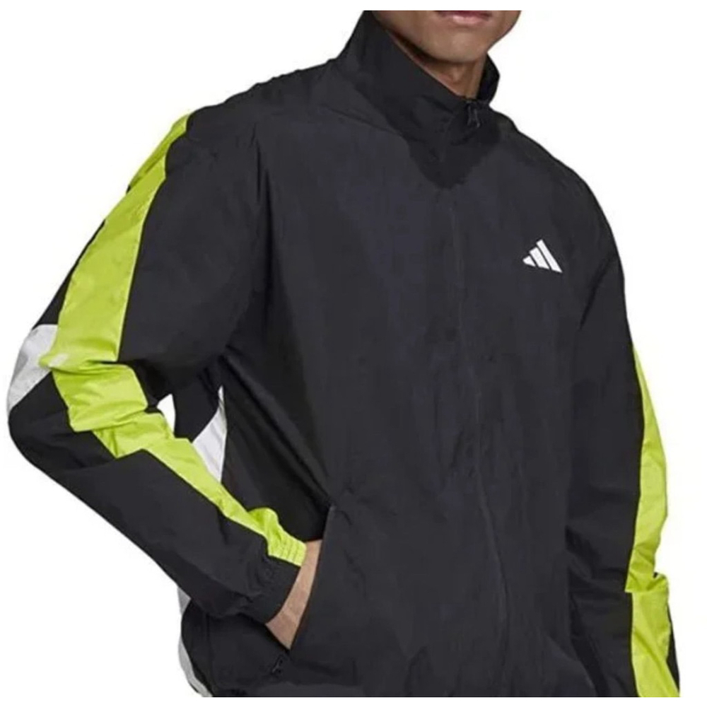 Men black Adidas windbreaker zip up size S ￼